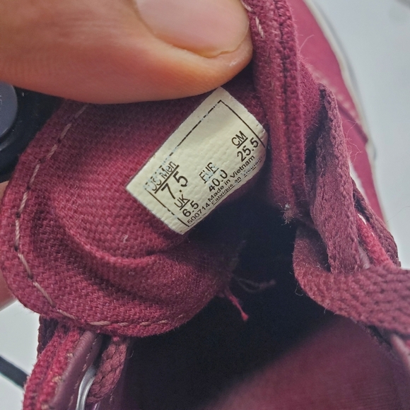 Vans Shoe Men’s 7 Ward Port Royale Canvas Skateboard Burgundy White - Picture 3 of 8